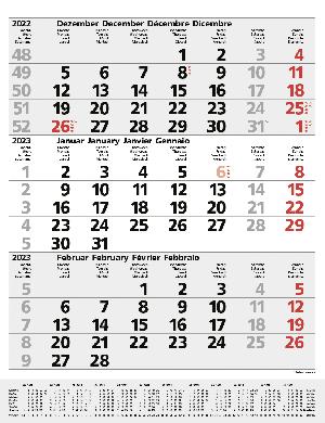 Kalendertipp: 3-Monats-Planer Comfort Grau 2023